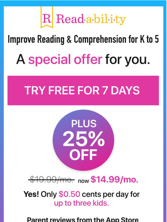 We Care, 25% off treat