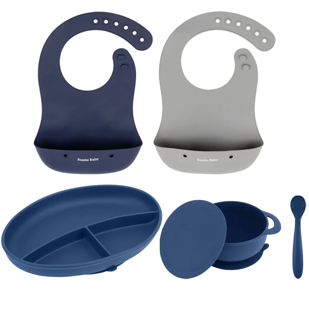 Image of Neat in Navy Anchor Feeding Set