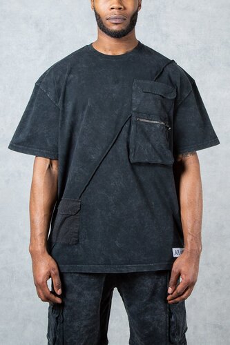 Hermes Stitch Cargo Oversized T-Shirt - Black