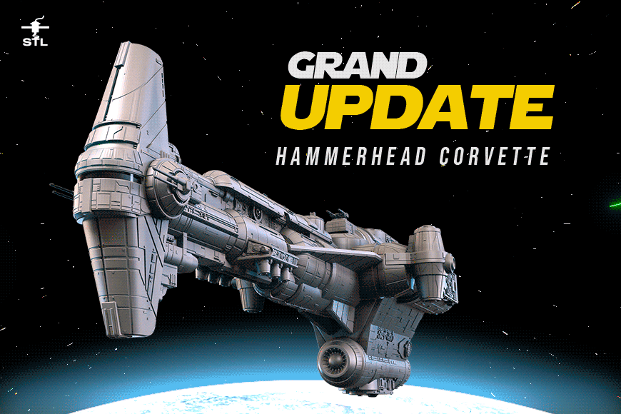 Gambody Premium 3D Printing Files (US) Meet the huge update of Hammerhead Corvette for 3D