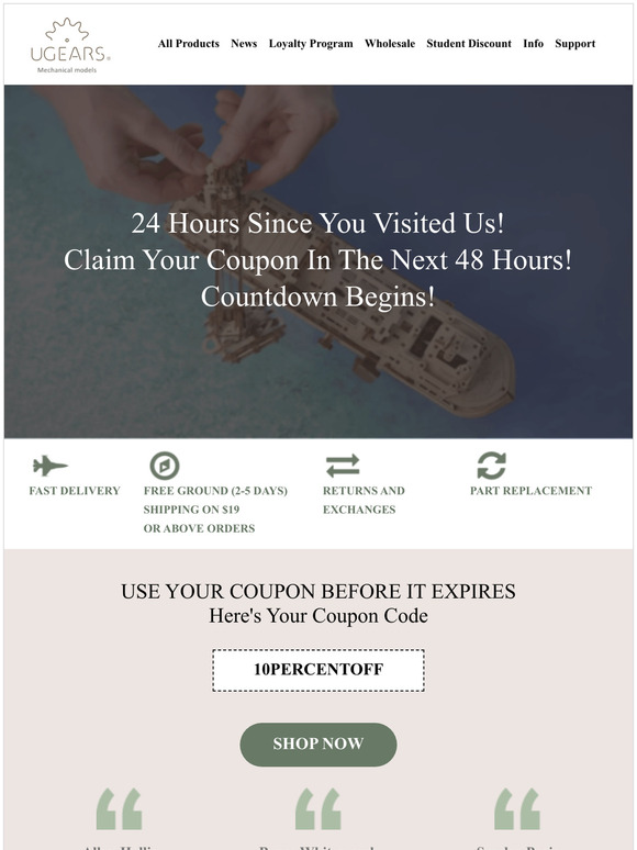 Your 10% OFF coupon is about to expire! Get your UGears model now!