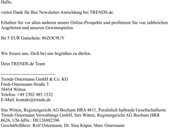 Vielen Dank fr Ihre Newsletter-Anmeldung