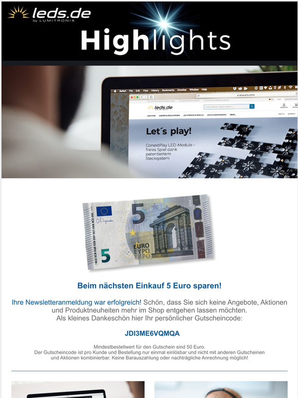 Herzlich Willkommen beim LEDs.de Newsletter