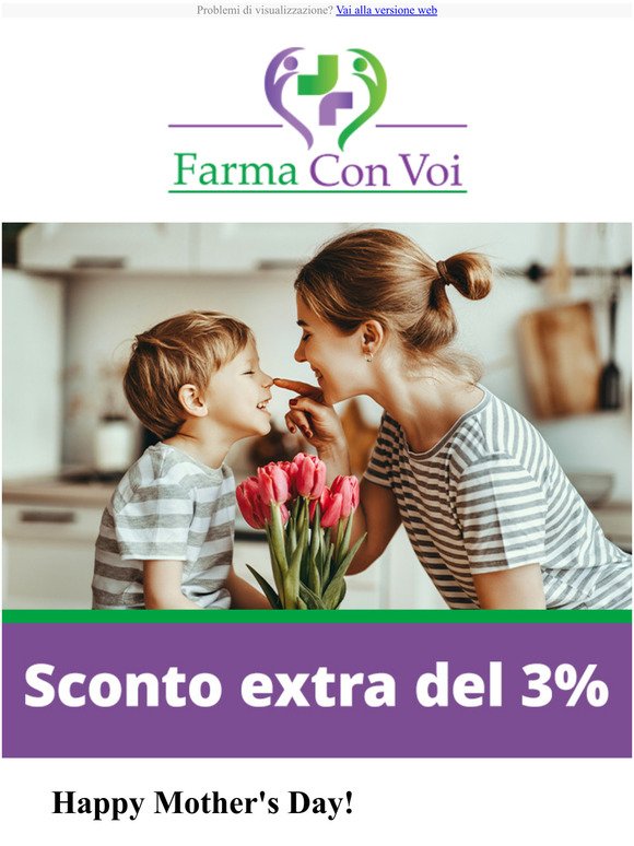 Happy Mother's Day. Sconto extra del 3%!
