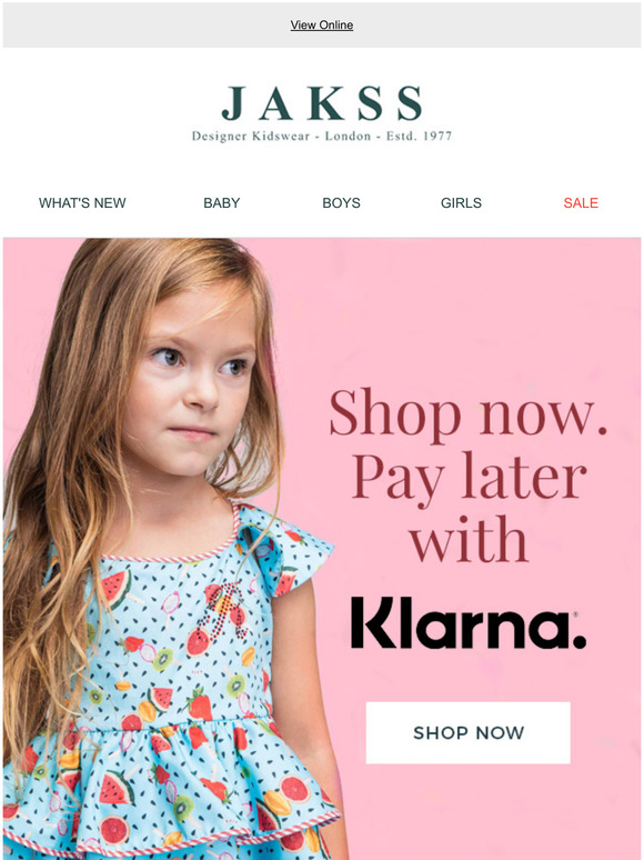 We are now partnered with Klarna - Spread the cost or pay in 30 days