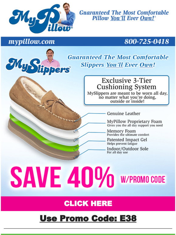 MyPillow  Women's Slip-On MySlippers - Exclusive 4-Tier Cushioning System  for All-Day Comfort