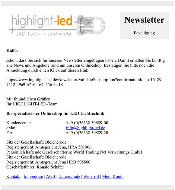 Newsletteranmeldung