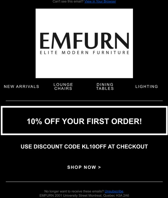 10% Off Your First Order!