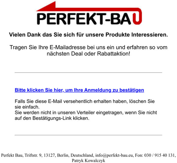 Bitte besttigen Sie Ihre Anmeldung