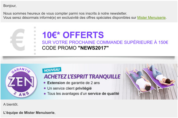 Confirmation d'inscription  la newsletter