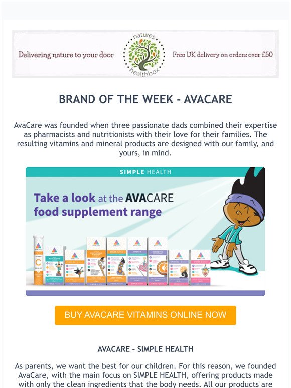 BRAND OF THE WEEK - AVACARE VITAMINS