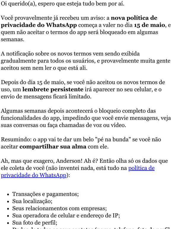 Seu WhatsApp ser bloqueado