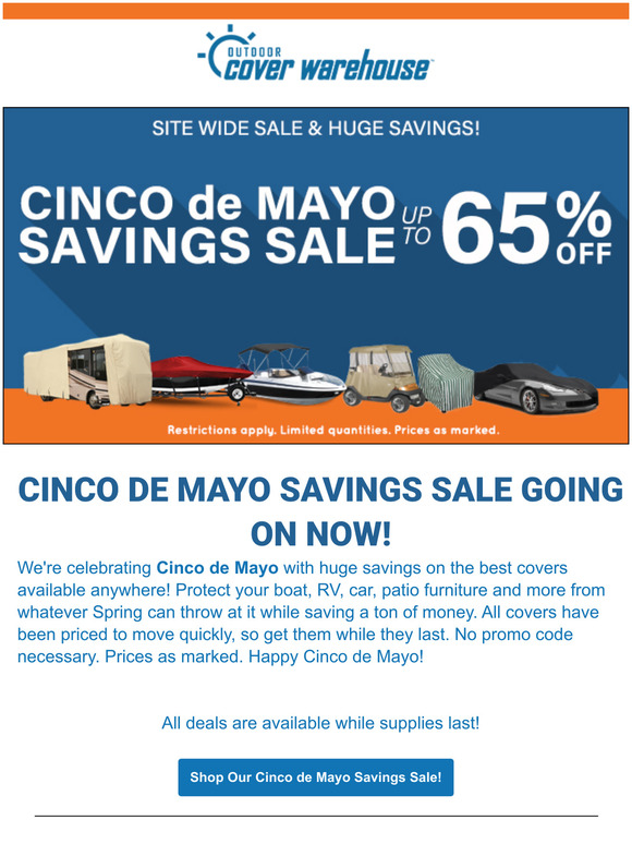 We're celebrating Cinco de Mayo with huge savings on the best covers available anywhere!