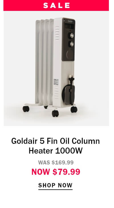 Goldair 5 Fin Oil Column Heater 1000W