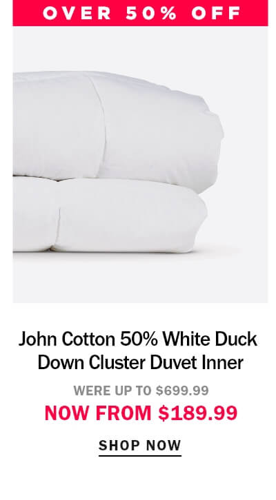John Cotton 50/50 Duck Down Duvet Inner