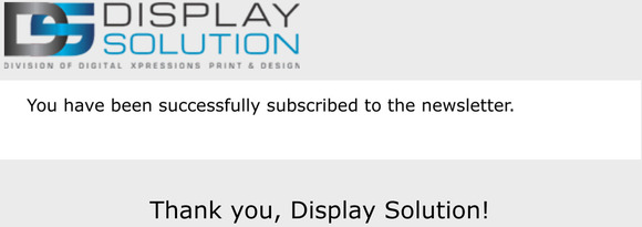 Newsletter subscription success