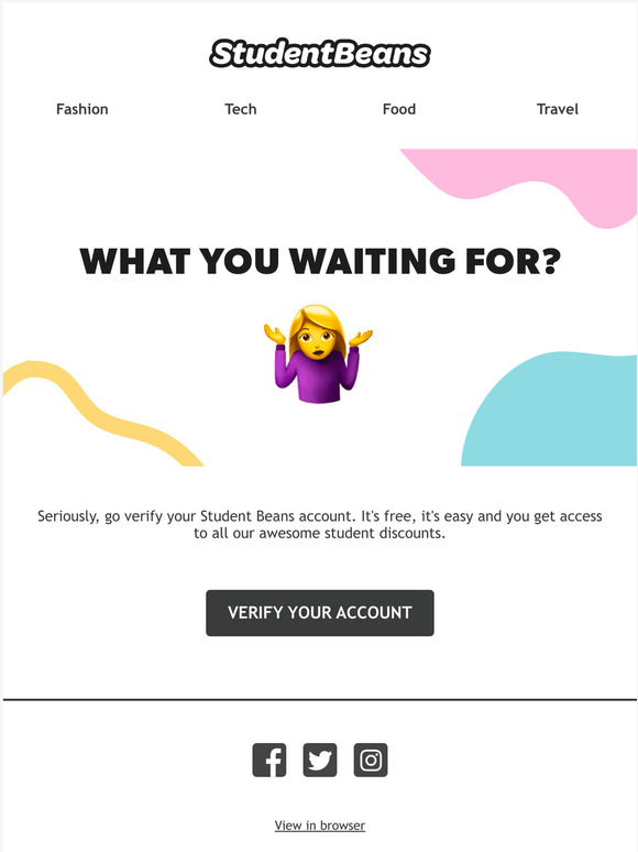 Time to verify your student status