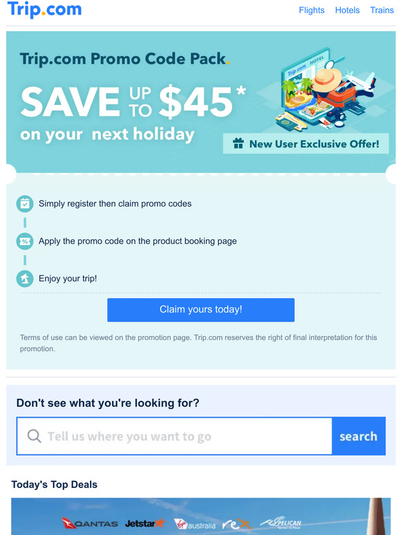 Get started with your new user promo code pack worth up to $45! Claim now>>