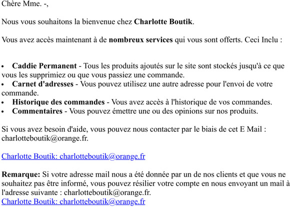 Bienvenue chezCharlotte Boutik