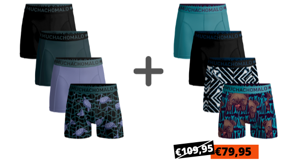 Muchachomalo: LAATSTE DAG: 8 boxershorts voor 79,95 + nog meer acties! |  Milled