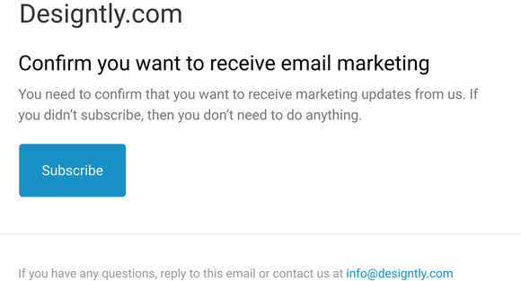 Confirm you want to receive email marketing