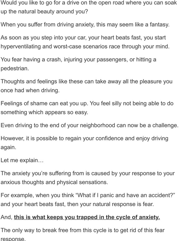 Do you avoid driving on busy roads?