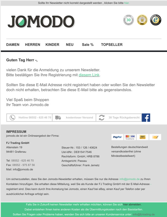 Anmeldung zum Jomodo-Newsletter
