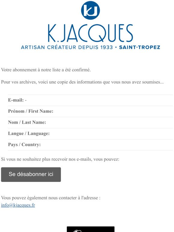 Newsletter KJACQUES.FR: Abonnement confirm