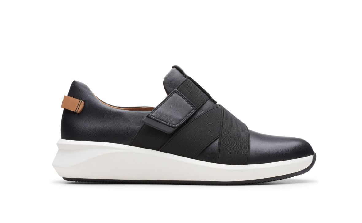 Womens shoe Un Rio Strap in black leather links to product page