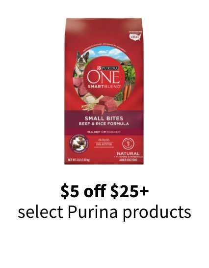 $5 off $25+ select Purina products