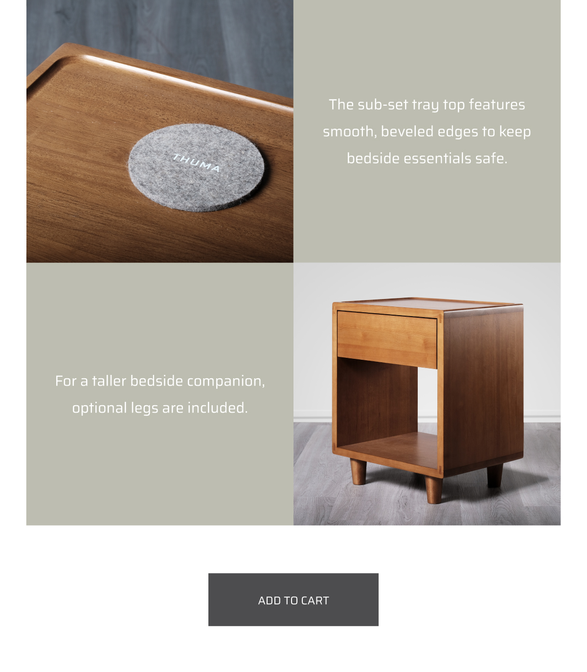 Thuma The Nightstand The perfect Bed Time companion. Milled