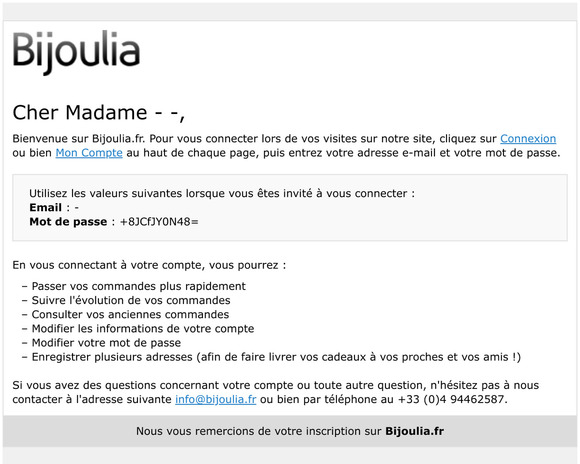 Bienvenue, Madame --