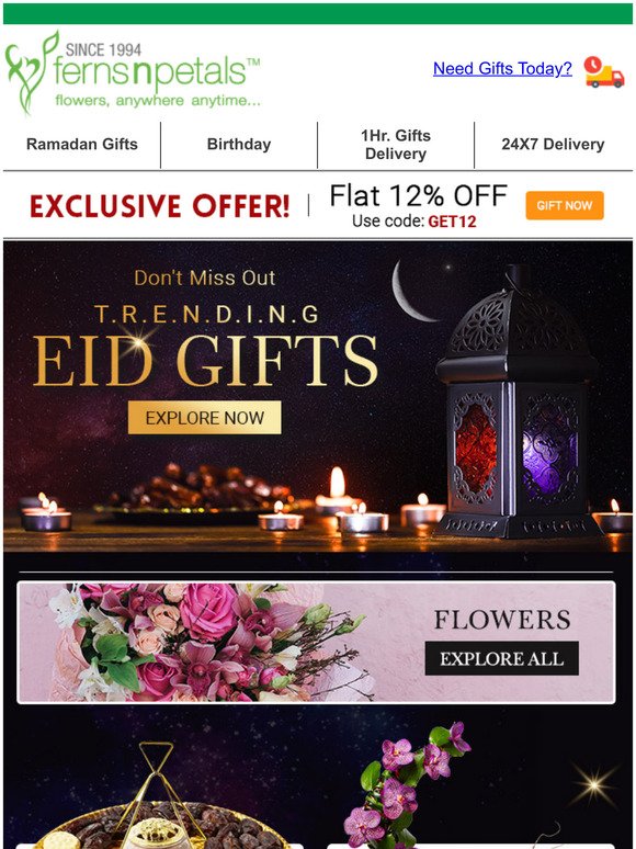 Ferns N Petals Uae Trending Right Now Eid Al Fitr Gifts 24x7delivery Milled