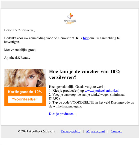 Nieuwsbrief bevestigen