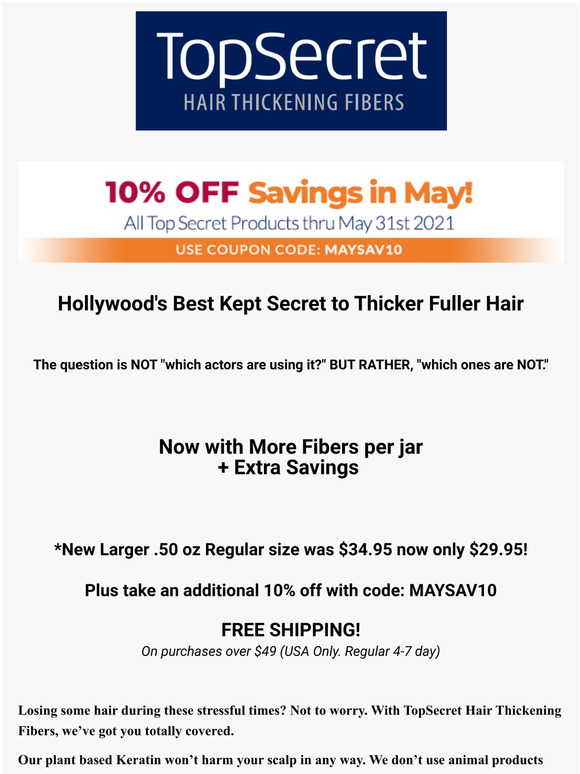 May Savings on Instant Thicker, Denser Hair!