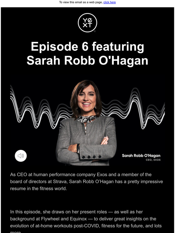 New podcast episode | Sarah Robb O'Hagan, Exos