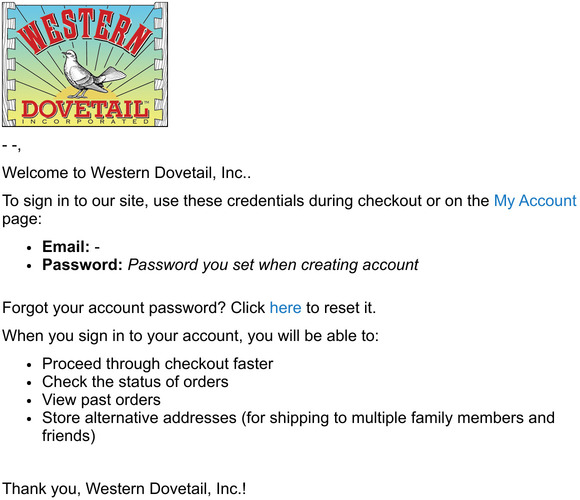 Welcome to Western Dovetail, Inc.