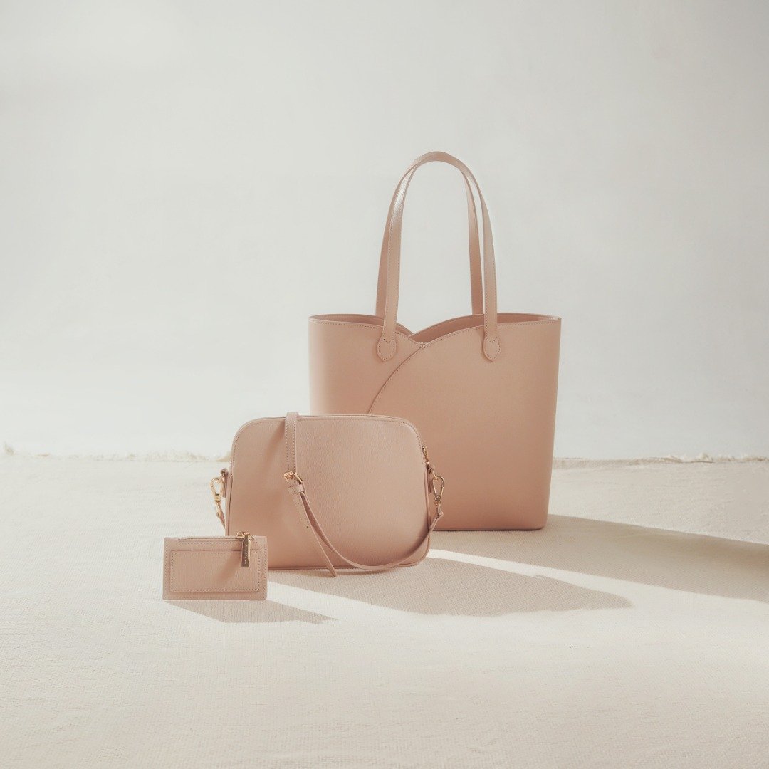 Feminine & elegant. The 3 in 1 Daniela Tote bag set in Puce., By ChristyNg.com