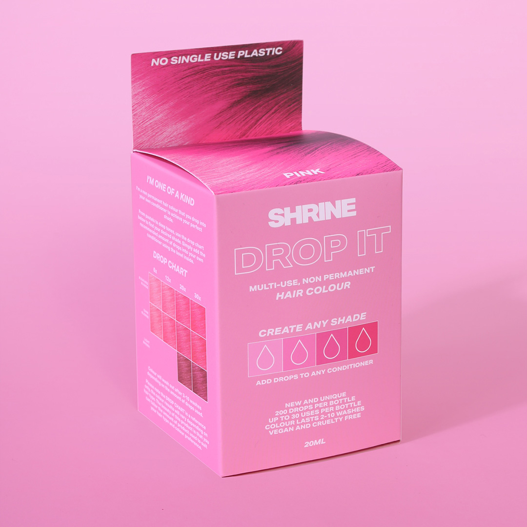 Shrine Drop It - Pink Hair Dye Drops - Semi-Permanent Hair Color - 30 Uses per Bottle - Vegan & Cruelty Free - 0.68fl oz