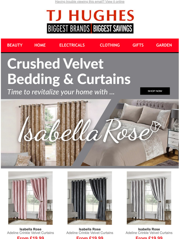 TJ Hughes Find your perfect matching curtain and bedding combination