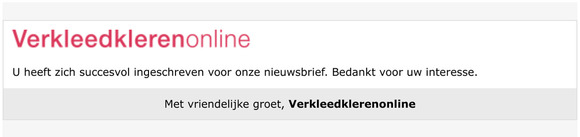 Inschrijving nieuwsbrief succesvol