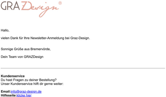 Vielen Dank fr Ihre Newsletter-Anmeldung