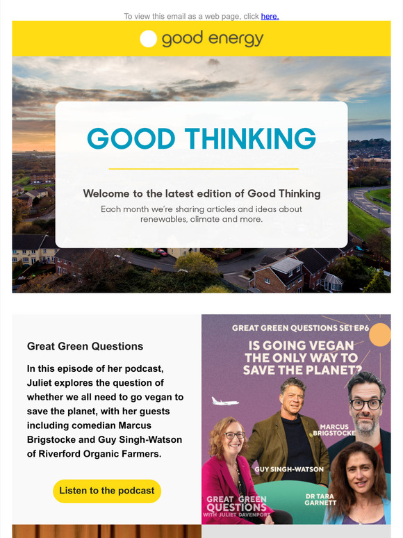 Good Thinking: Green updates from the Good Energy team