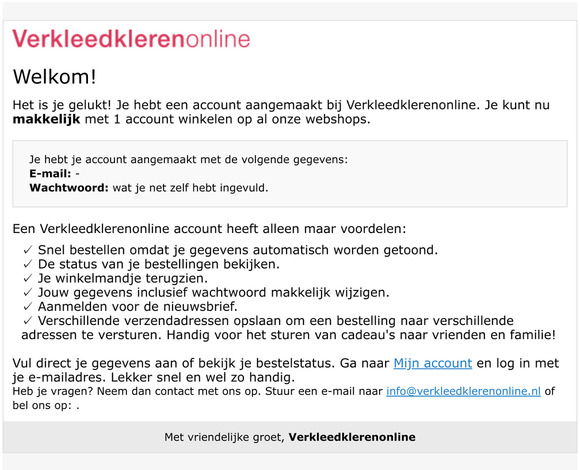 Welkom bij Verkleedklerenonline!
