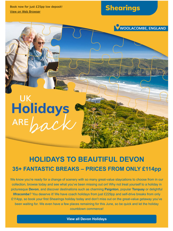 Shearings Holidays Dont let these greatvalue holidays get away! Milled