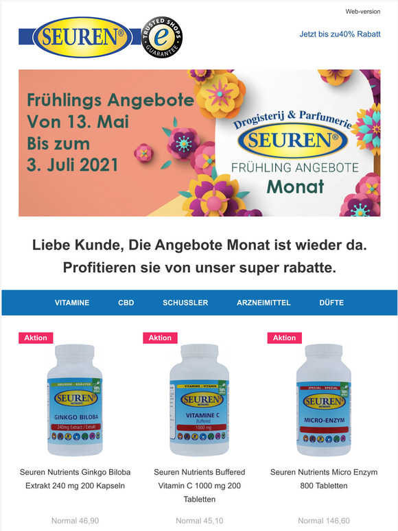 Frhlingsaktion   - Jetzt bis zu 40% Rabatt  - Seuren Health