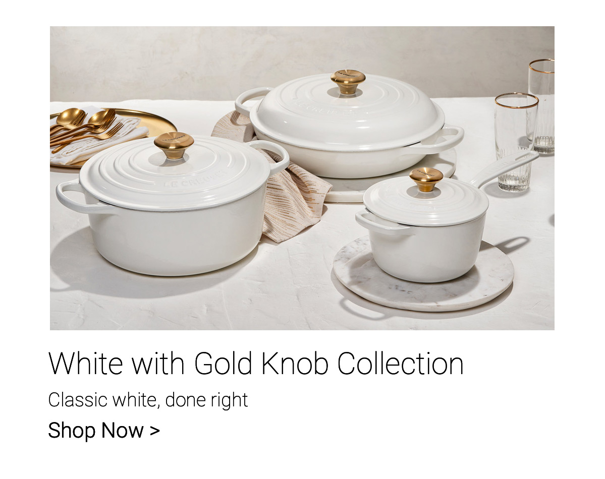 Le Creuset's New Collection Is White And Gold