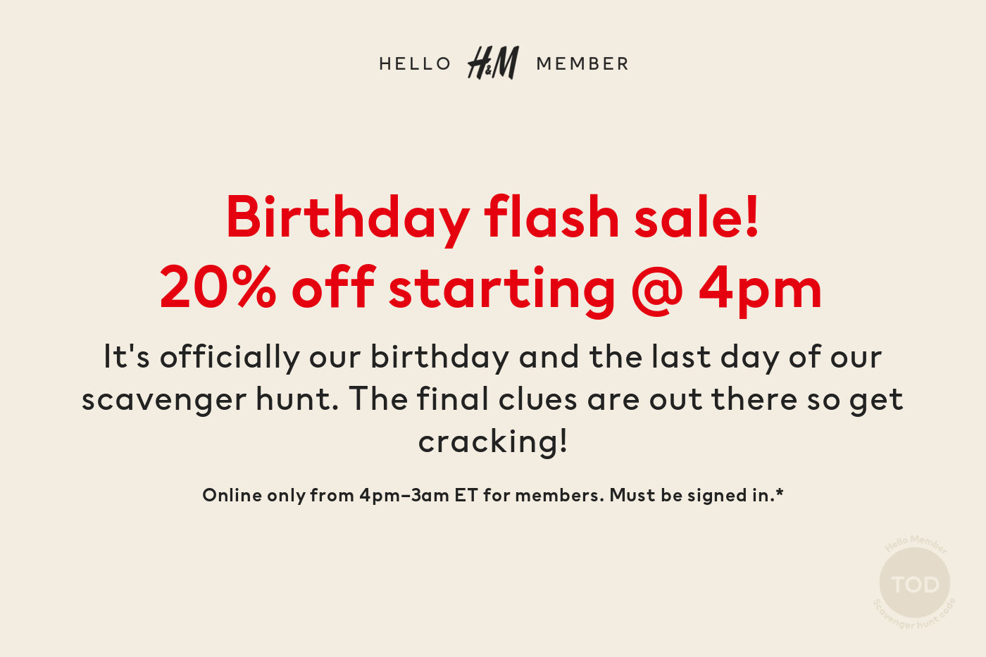hm flash sale