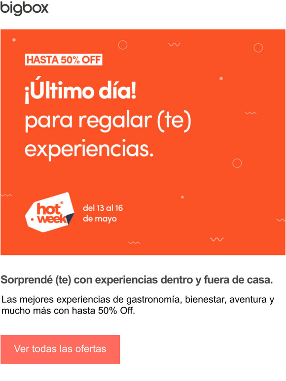 -ltimo da! Descuentos increbles en experiencias nicas.