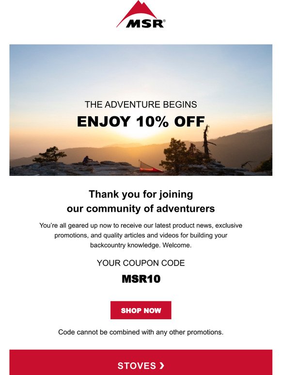 Welcome! Gear up with 10% off.